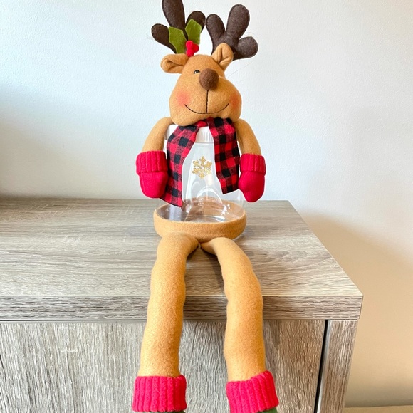 Fun Christmas Moose Cookie Jar Holidays Home Decor NWOT - Great Gift - Picture 2 of 13